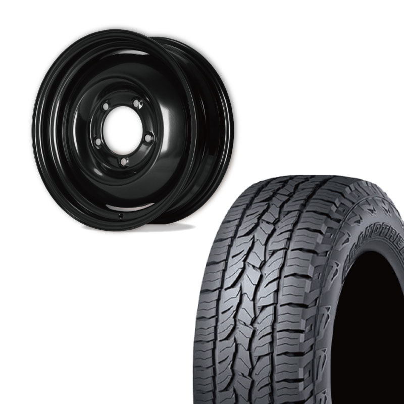 タイヤ・ホイール DUNLOP  175/80R16 GRANDTREK 175/80R16 DUNLOP AT5 BL(ブラックレター)&オールドスタイル