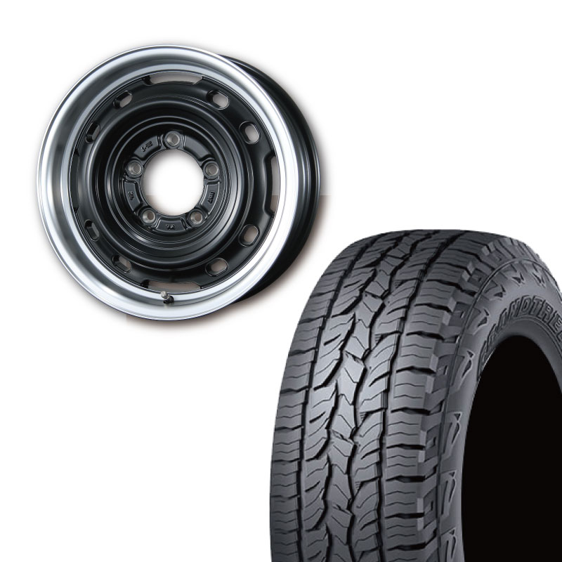 GRANDTREK 175/80R16 DUNLOP AT5 BL(ブラックレター)&UNIONRIM TX 16