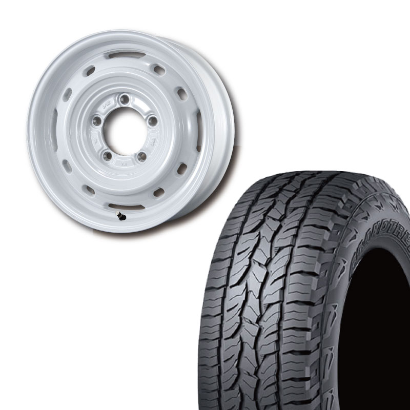 GRANDTREK 215/70R16 DUNLOP AT5 BL(ブラックレター)&UNIONRIM TX 16