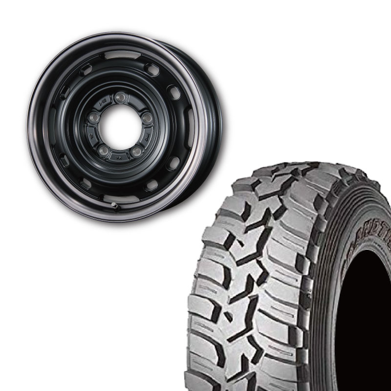 GRANDTREK 195R16 DUNLOP MT2 ナロー BL(ブラックレター)&UNIONRIM TX 