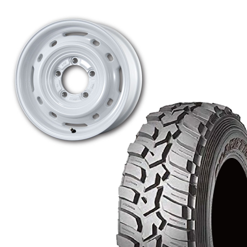 GRANDTREK 195R16 DUNLOP MT2 ナロー BL(ブラックレター)&UNIONRIM TX 