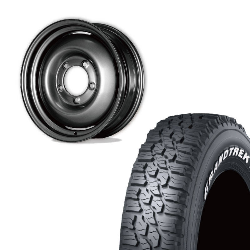 GRANDTREK 185/85R16 DUNLOP XS1 WL&オールドスタイルスチールホイール 