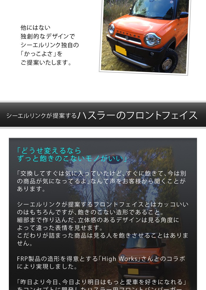 シーエルリンク FRPフロントバンパーガーニッシュ ハスラー : シーエル