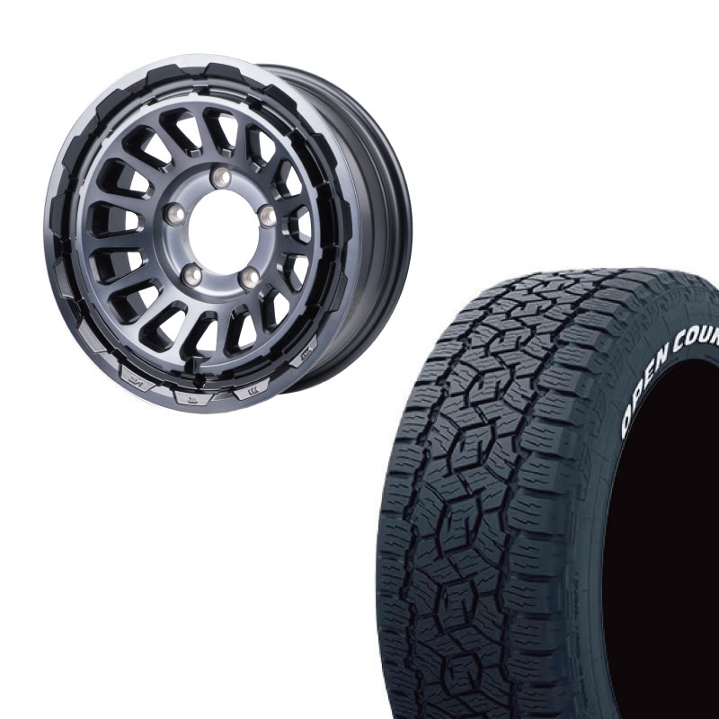 215/70R16 TOYO TIRES OPEN COUNTRY A/T3 WL(ホワイトレター)&UNIONRIM HR 16×6J -5 139.7 5H MB/MSC(マットスモーククリア) 1本価格 | OPEN COUNTRY
