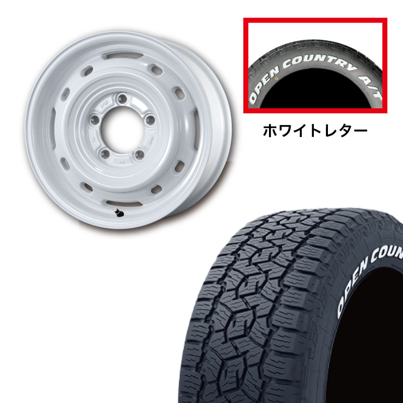 OPEN COUNTRY 175/80R16 TOYO TIRES A/T3 WL(ホワイトレター)&UNIONRIM