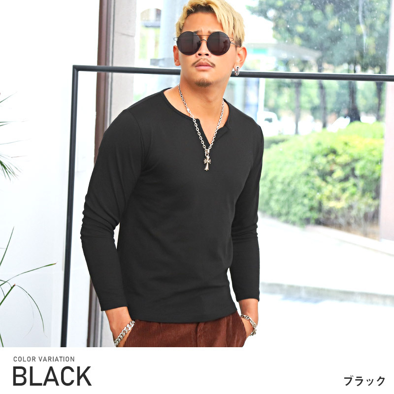 ■AKM■デュアルウォームベアポン L/S キーネック長袖カットソー 楽天市場】ロンT メンズ キーネック 長袖 Tシャツ【スラブ