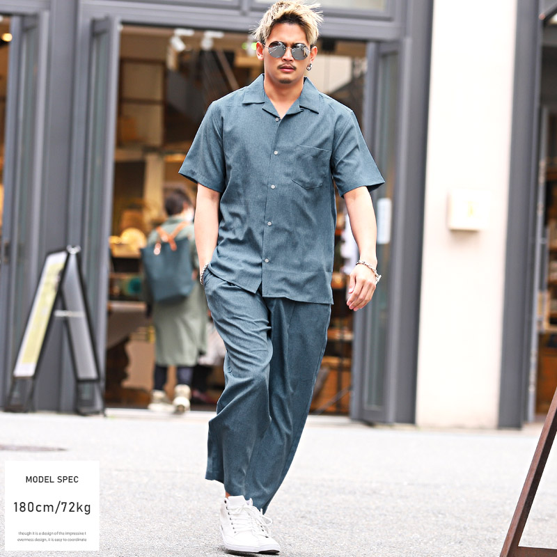 テーパードパンツメンズワイドパンツ【ポリトロテーパードパンツ】テーパードアンクル丈ポリトロ軽量トロピカル素材清涼感通気性とろみルーズストリート春服夏服韓国系 3