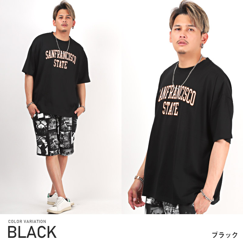 Tシャツ メンズ トップス 半袖 カレッジロゴ ビッグシルエット