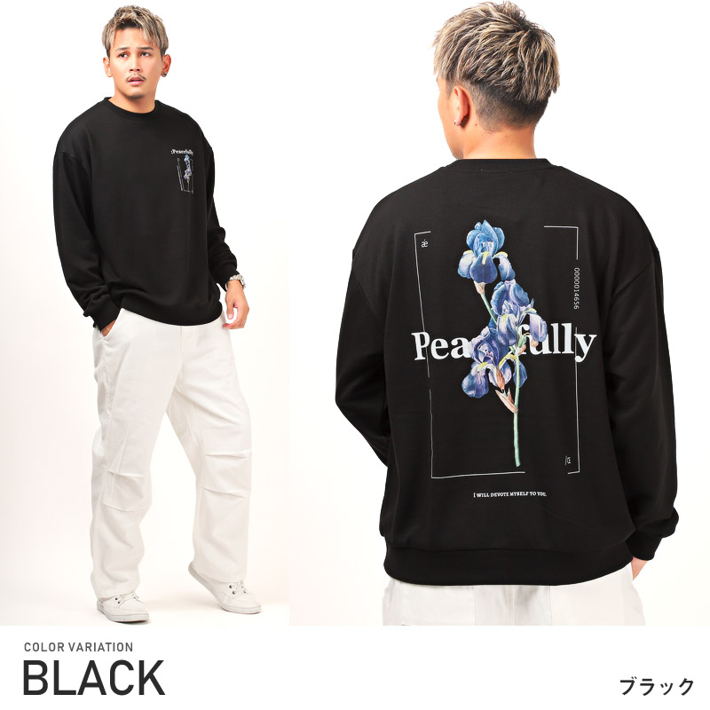 トレーナー メンズ トップス スウェット ビッグシルエット プリント 花 ストリート |  | 02