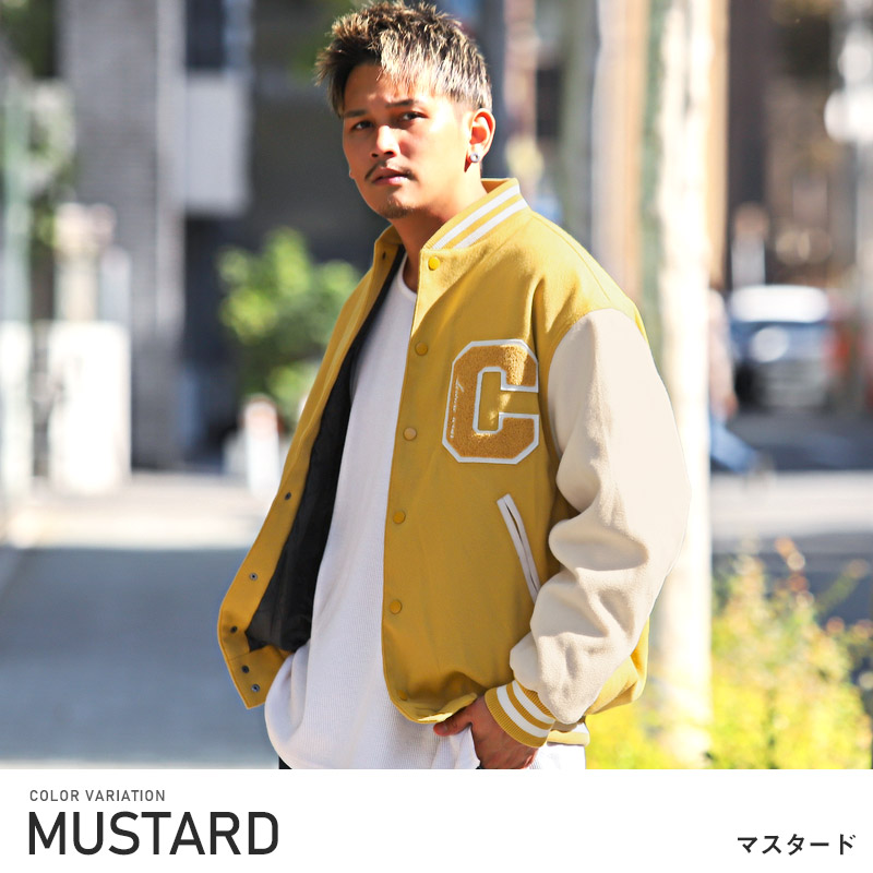 セール ▲送料無料▲ スタジャン メンズ アウター ブルゾン ウールライク サガラ刺繍 秋冬 |  | 02