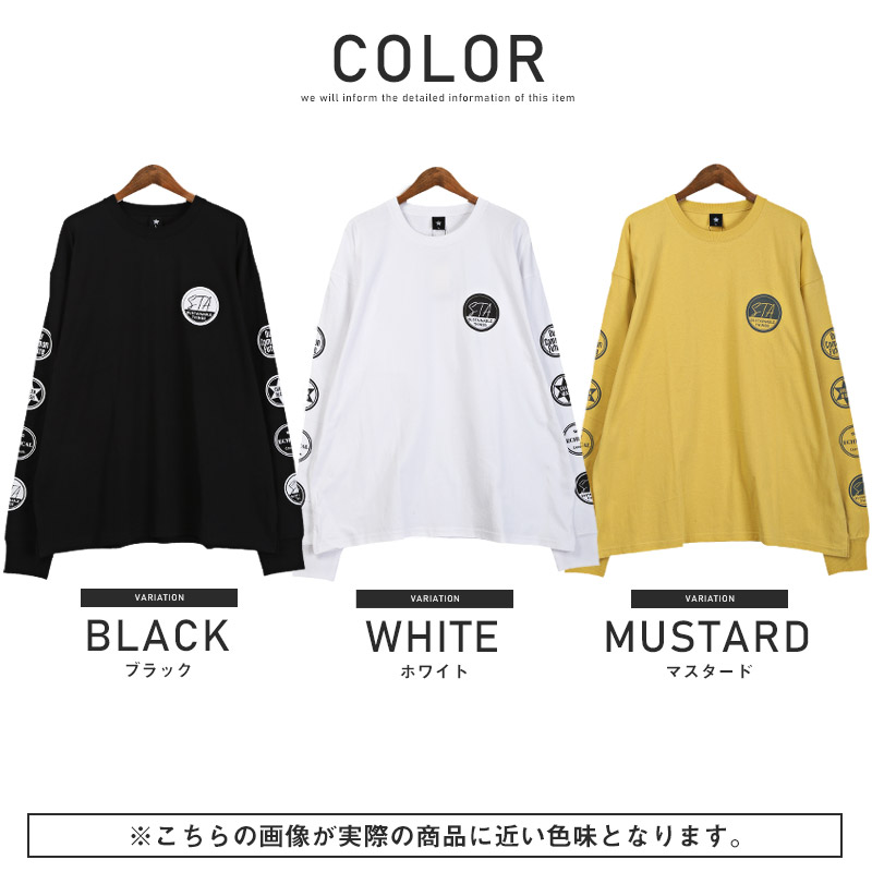 ロンT メンズ 長袖 Tシャツ トップス ワッペン ロゴ プリント