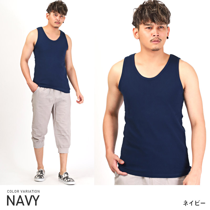 タンクトップ メンズ トップス ノースリーブ 無地 スパン フライス カットソー クルーネック インナー |  | 03