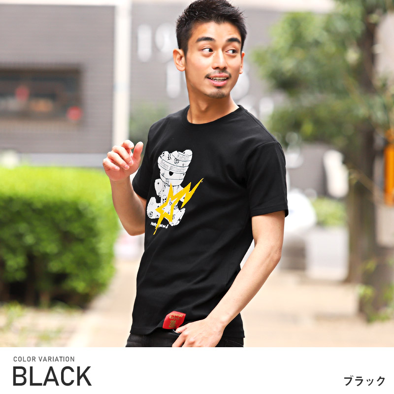 Tシャツ メンズ 半袖 トップス クマ プリント ロゴ ベア 半袖Tシャツ