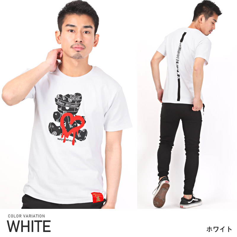 Tシャツ メンズ 半袖 トップス クマ プリント ロゴ ベア 半袖Tシャツ