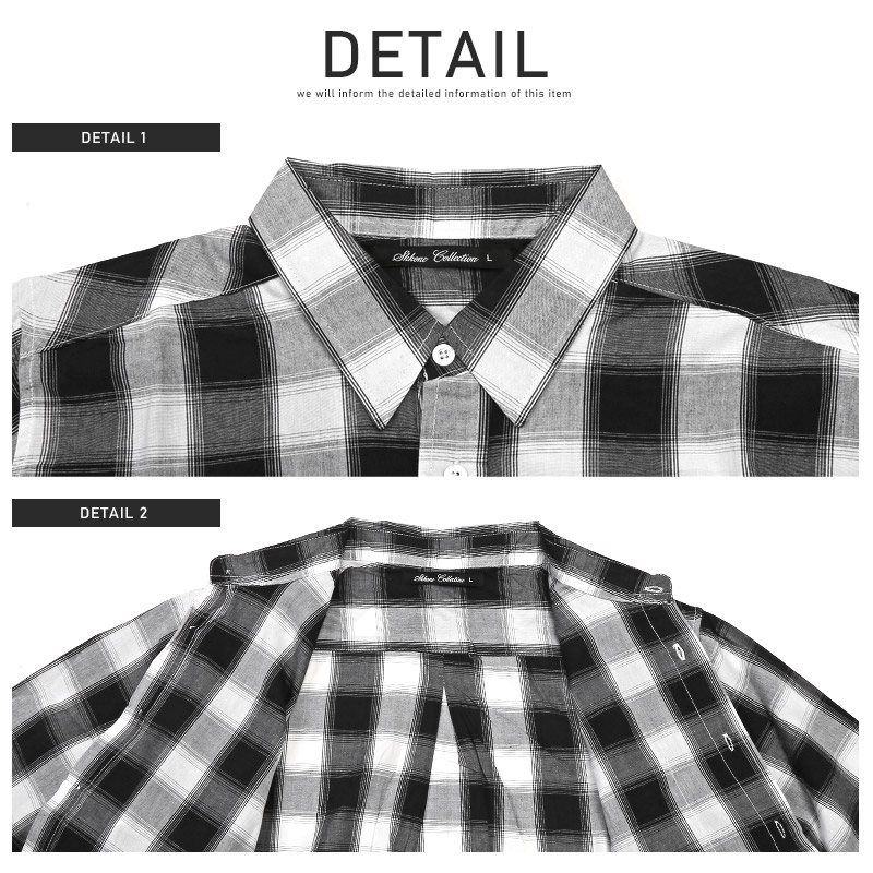 7分袖シャツ メンズ トップス チェックシャツ 七分袖 チェック柄 レギュラ―カラー アメカジ |  | 14