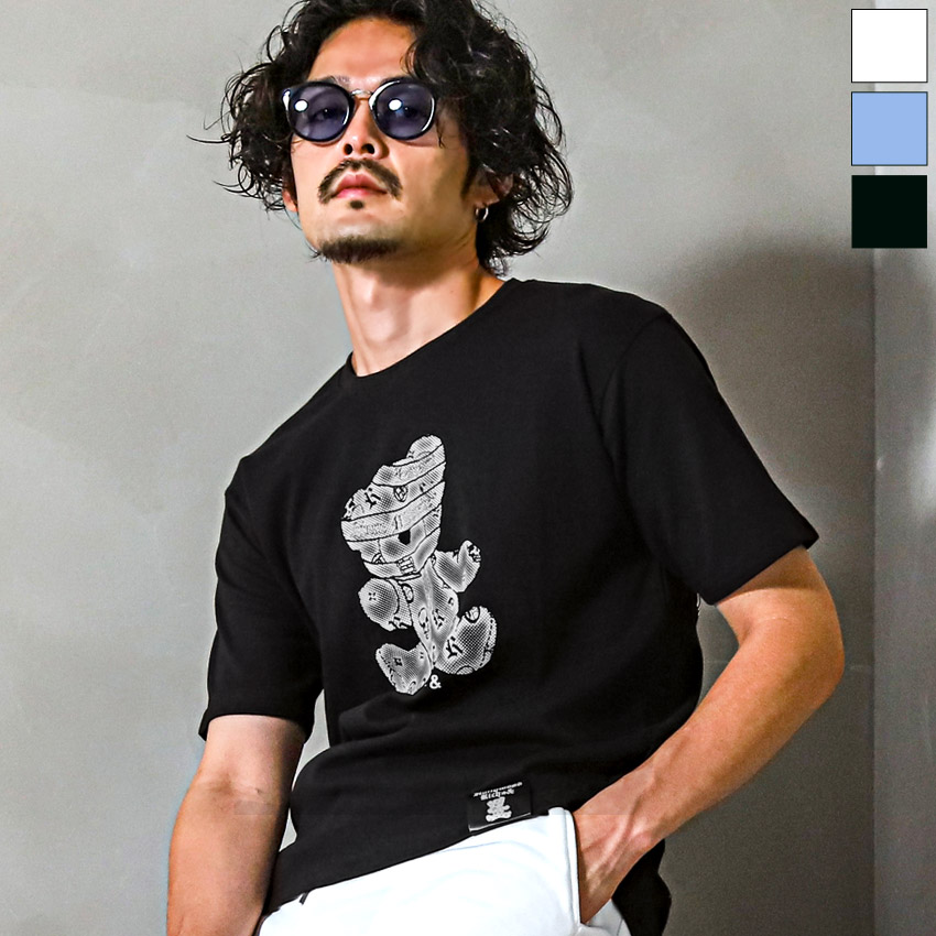 セール Tシャツ メンズ 半袖 トップス テディベア ロゴ ラインストーン クマ プリント 春 夏 : aa-2660 : CLOTHES UNIT  - 通販 - Yahoo!ショッピング