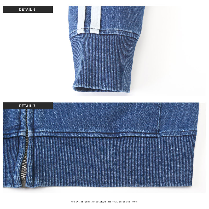 パーカー メンズ トップス ジップパーカー 長袖 デニム ライン