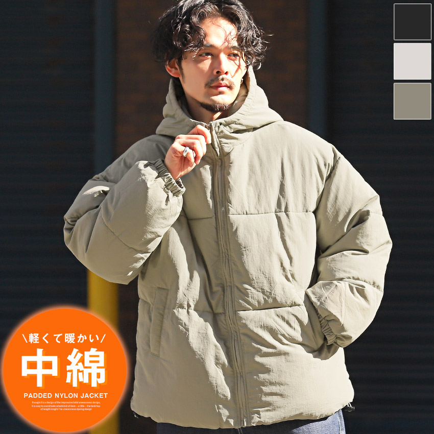 中綿ジャケット メンズ アウター ジャケット ブルゾン フード 暖か 