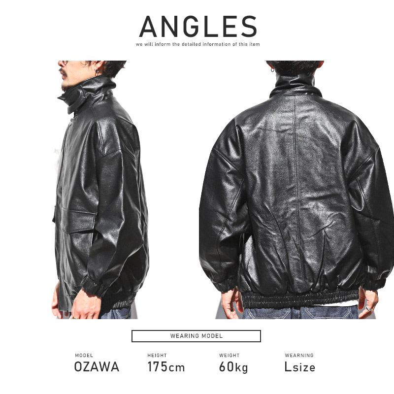 レザージャケット メンズ アウター ブルゾン A-2 エコレザー フライト