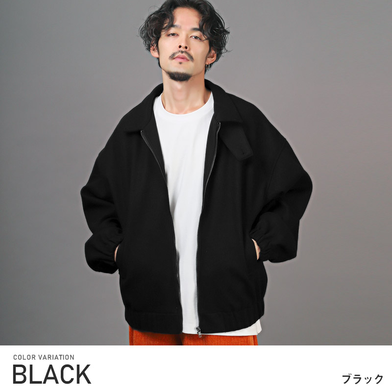 ジップブルゾン メンズ アウター ウールライク スイングトップ