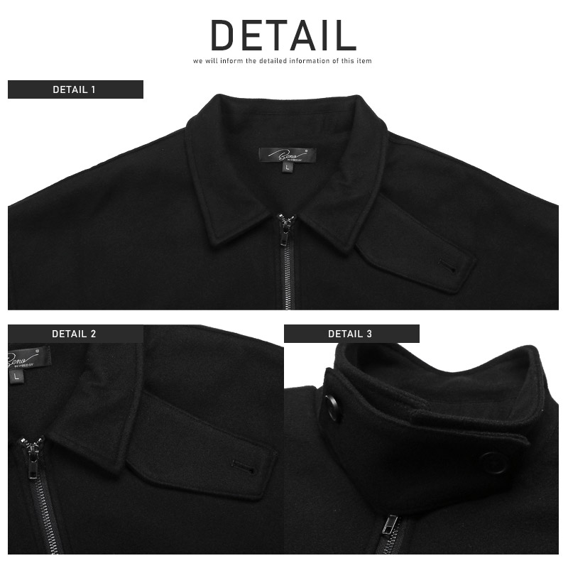 ジップブルゾン メンズ アウター ウールライク スイングトップ