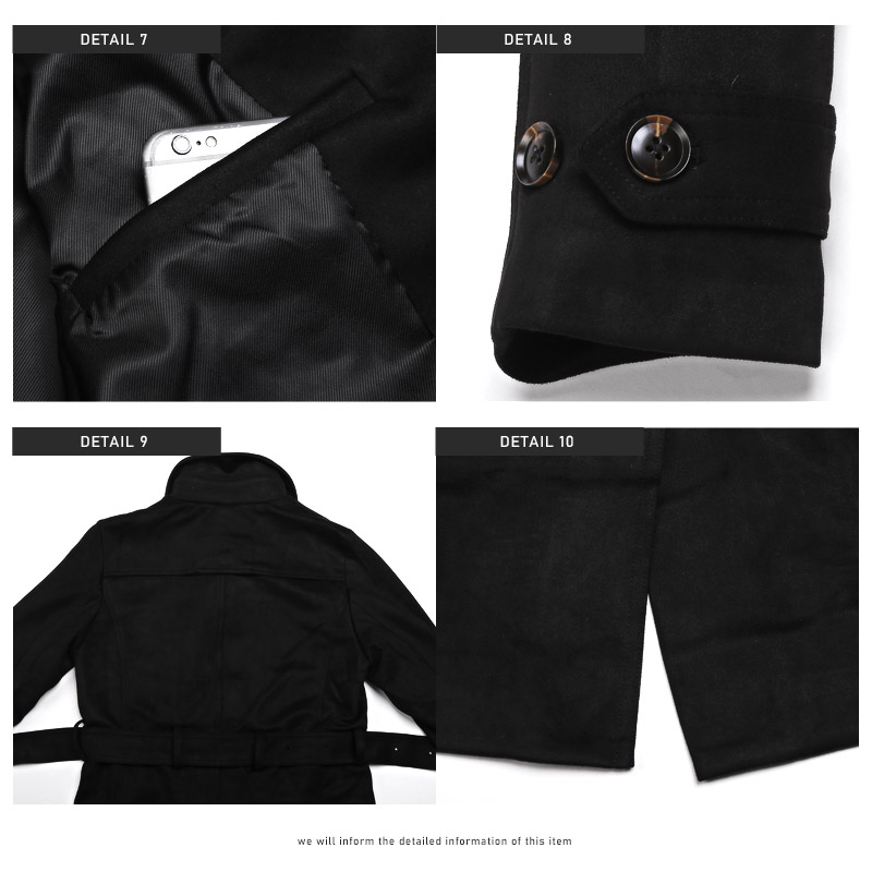 トレンチコート メンズ フェイクスエード 起毛 ロング丈 アウター 無地 キレイめ 春秋 |  | 12