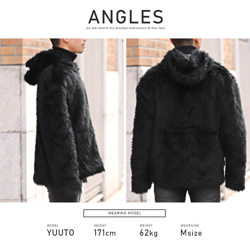 パーカー メンズ ファー アウター ジャケット ジップアップ フェイク