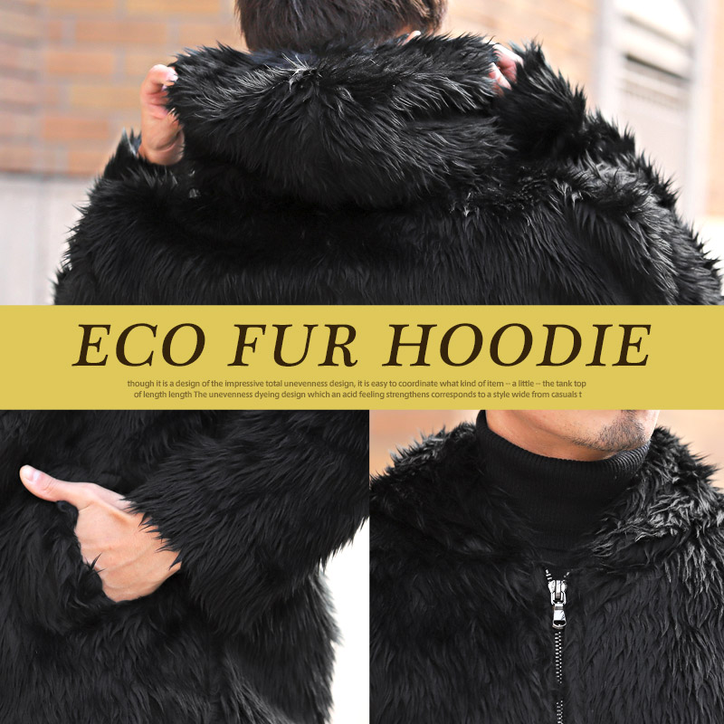 【希少・現行】MARK&LONA パーカー　ジャケット　フード　ファー　黒　40 パーカー メンズ ファー アウター ジャケット ジップアップ フェイク