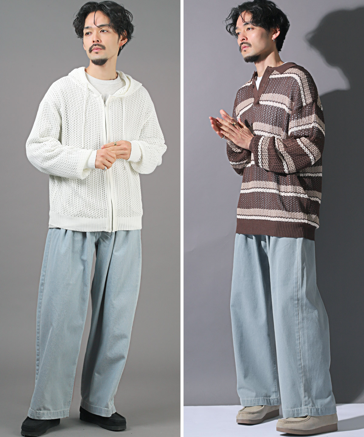 タック入り ストレートスラックス 韓国系 スタイリッシュ ワイド org.jpg