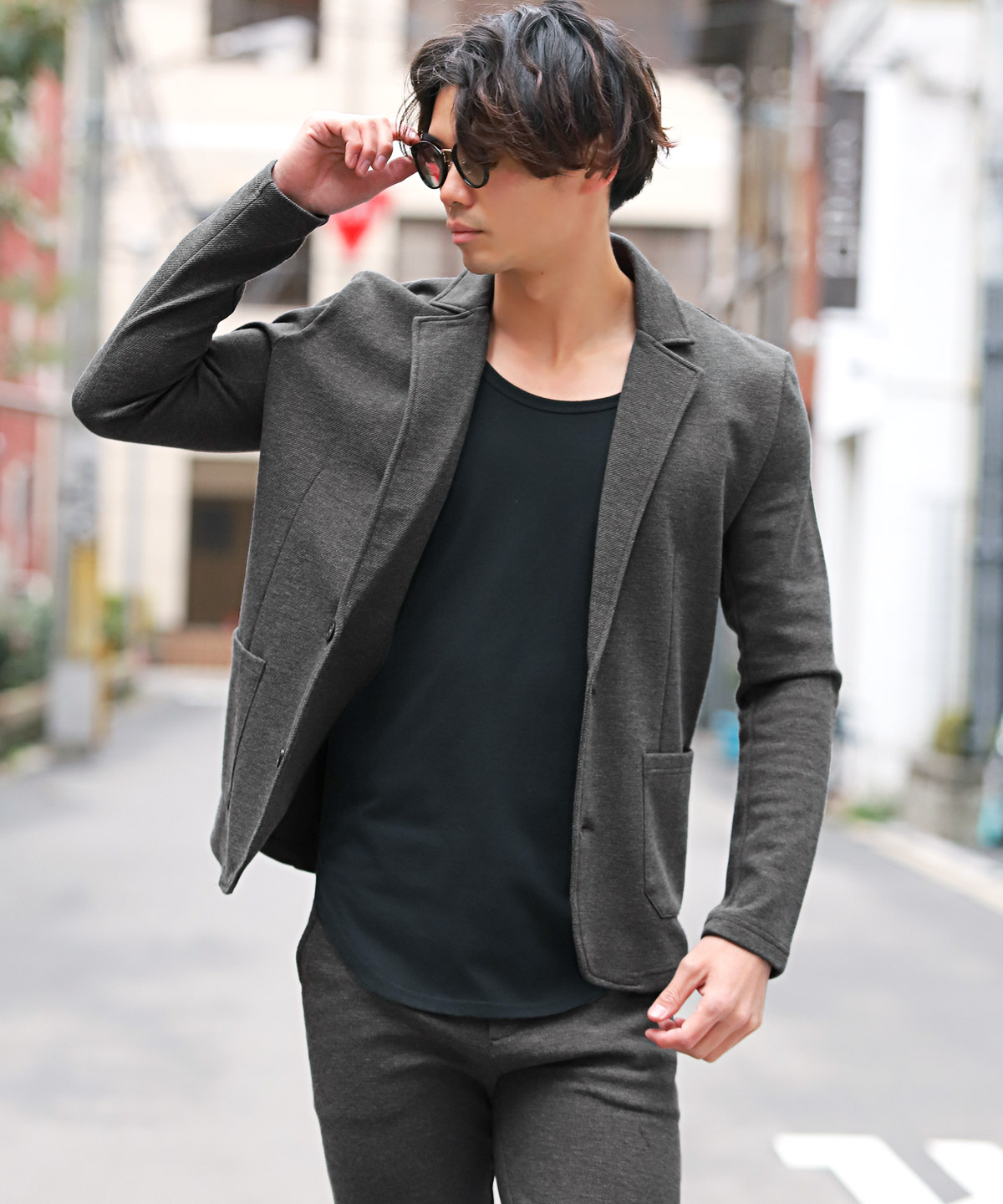 セットアップ メンズ スーツ テーラードジャケット スラックス カルゼ 上下セット 大人 |  | 08