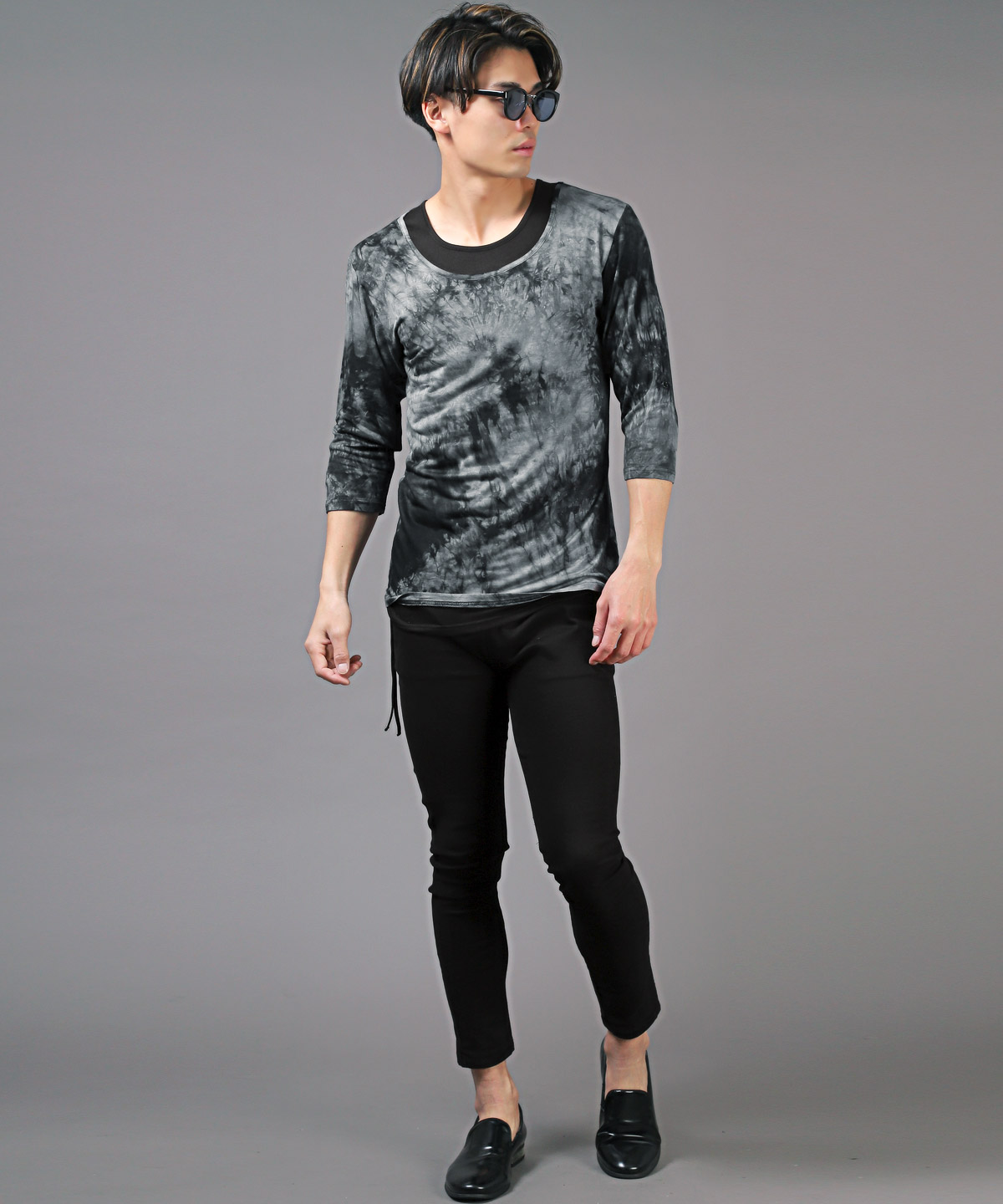 7分袖Tシャツ タンクトップ メンズ トップス アンサンブル 春 夏 秋 タイダイ 2点セット |  | 09