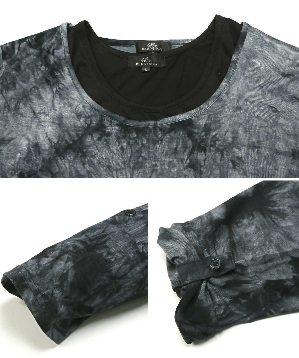 7分袖Tシャツ タンクトップ メンズ トップス アンサンブル 春 夏 秋 タイダイ 2点セット |  | 11