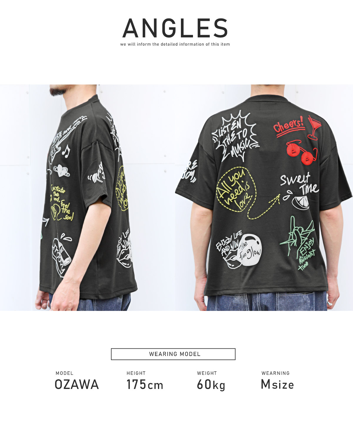 Tシャツ 半袖 メンズ トップス プリント グラフィティ アート
