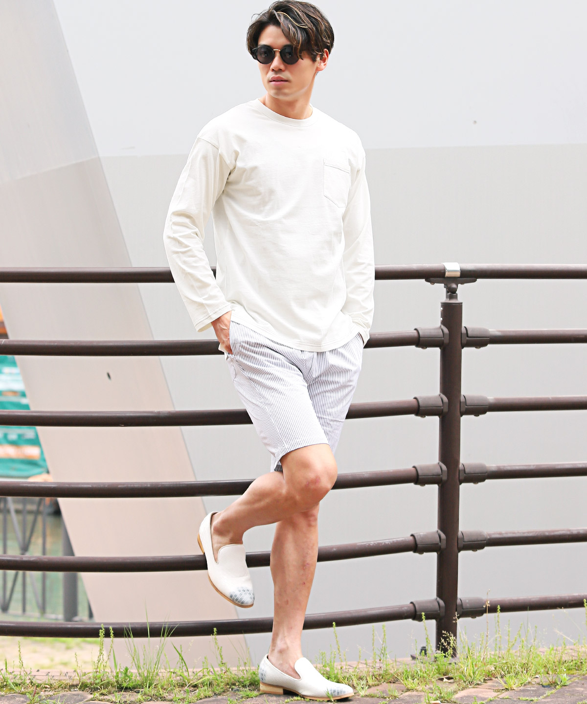 ロンT 長袖 Tシャツ メンズ トップス 無地 ビッグシルエット 胸ポケット ステッチ ルーズ |  | 06