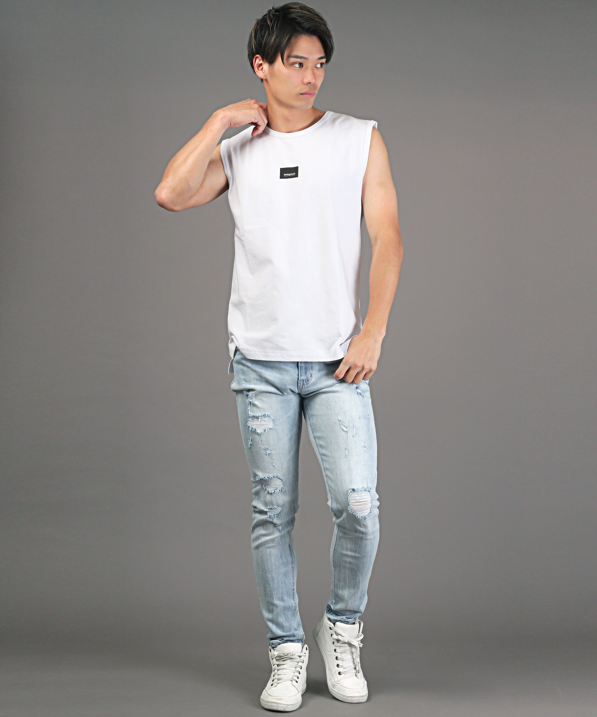 TRAP/U ノースリーブ Tシャツ メンズ トップス タンクトップ ボックスロゴ プリント 天竺 夏 |  | 08