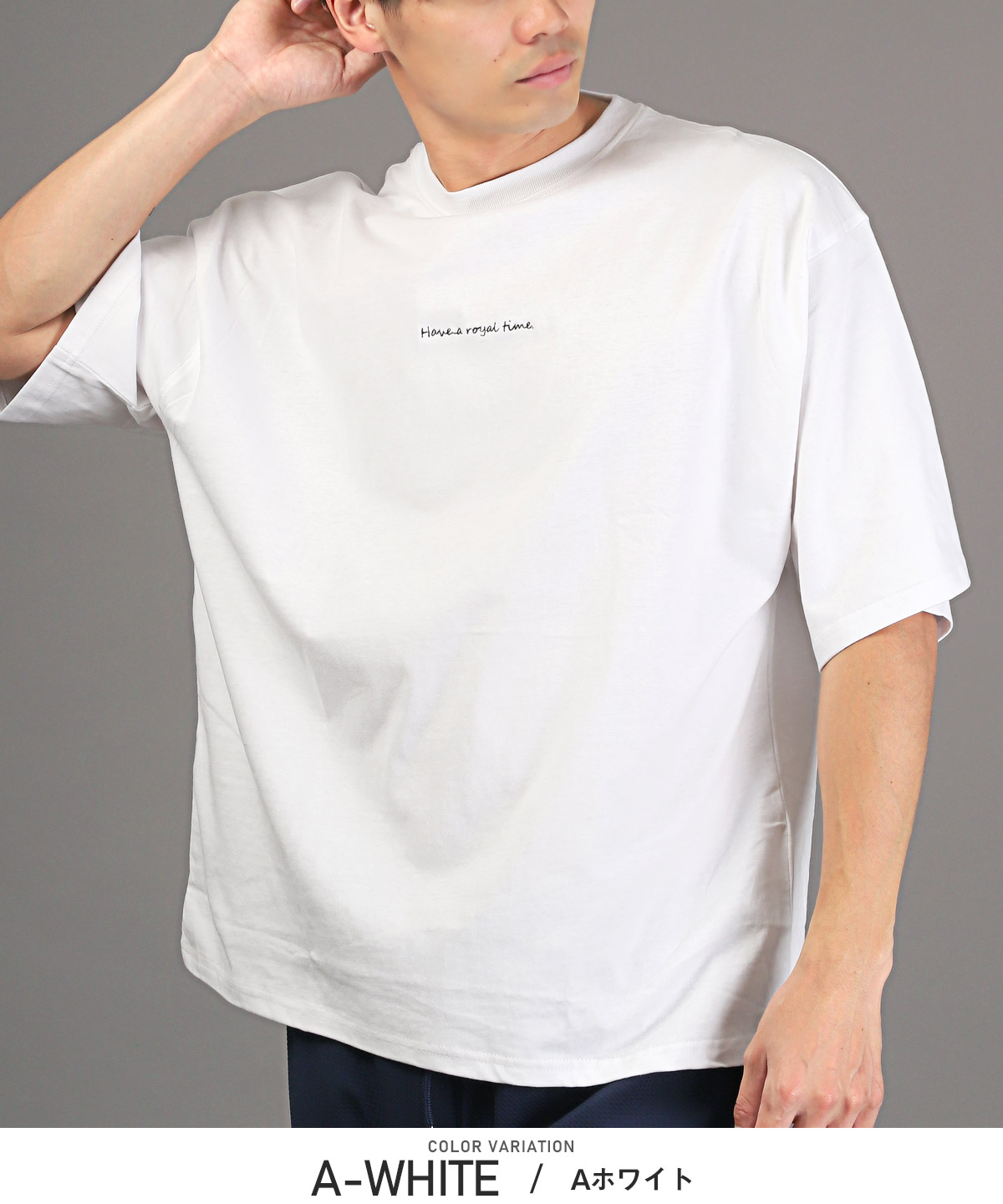 Tシャツ メンズ 半袖 トップス ビッグシルエット バックプリント 花
