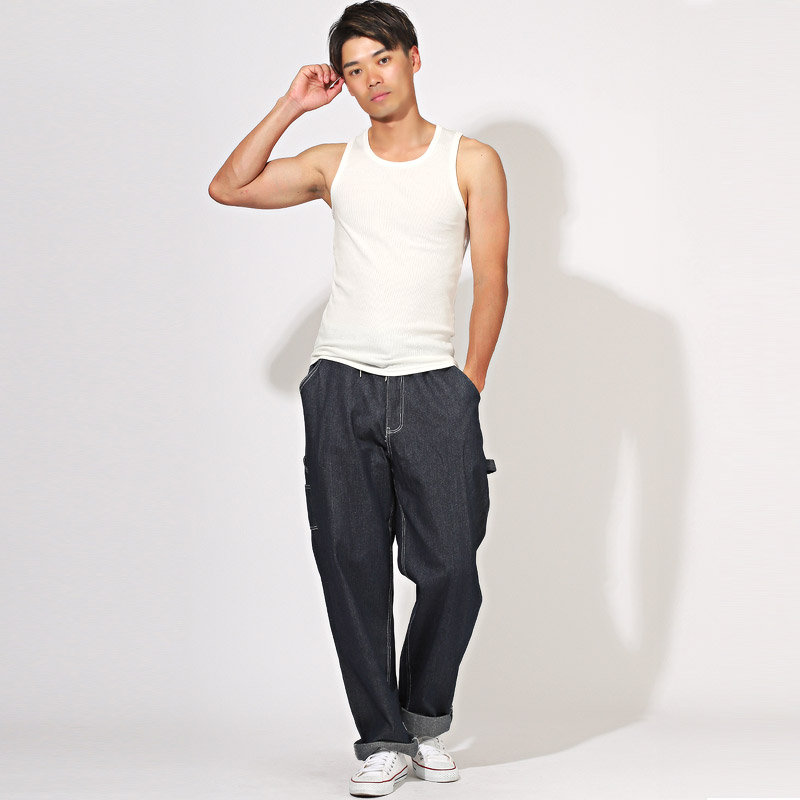 タンクトップ メンズ トップス 無地 テレコ ノースリーブ インナー リブ タイト 透け防止 シンプル 白 黒 グレー M L XL aa-3183 |  | 07