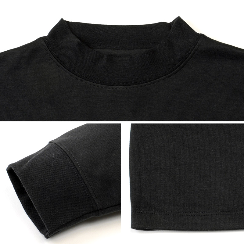 長袖 モックネック トップス ロンT メンズ レディース Tシャツ カットソー インナー 白 黒 ホワイト ブラック M L aa-3370 |  | 10