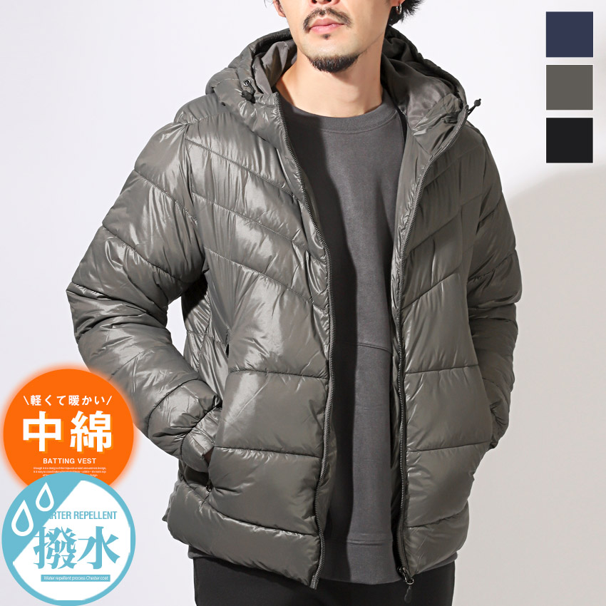 ブルゾン キルト アウター 防風 撥水 中綿ジャケット メンズ レディース フェイクダウン 防寒 暖か 無地 スタンドネック aa-3387 | 