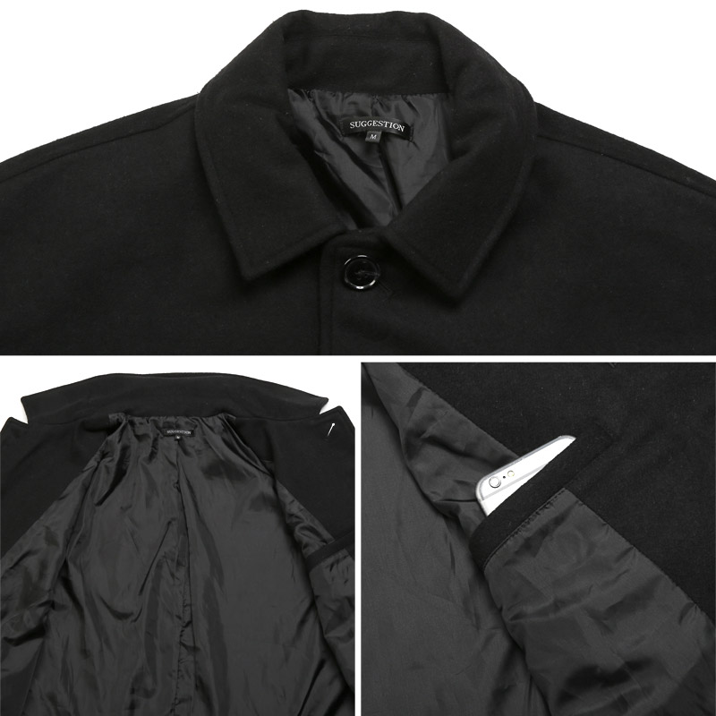 ロング丈 メルトンウール ステンカラーコート メンズ レディース ウール混 アウター ロングコート 秋 冬 防寒 aa-3391 |  | 07