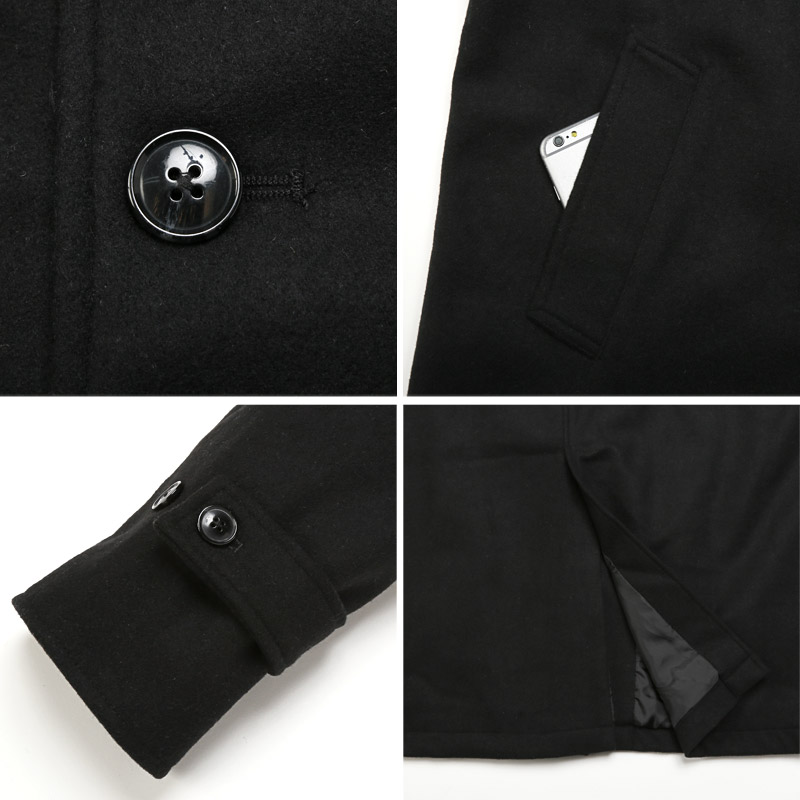 ロング丈 メルトンウール ステンカラーコート メンズ レディース ウール混 アウター ロングコート 秋 冬 防寒 aa-3391 |  | 08