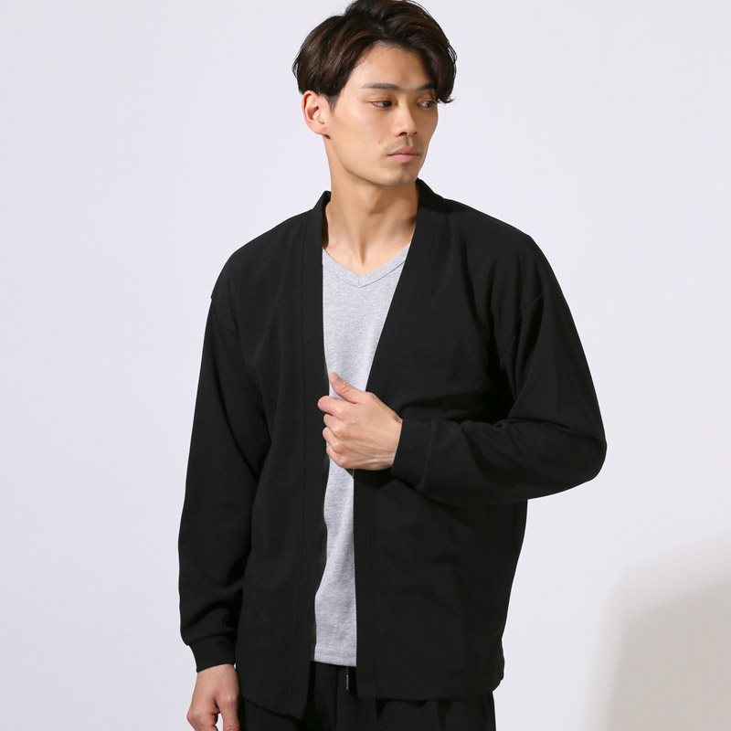 【ボトムス別売り】長袖 ミドル丈 大きいサイズ カーディガン メンズ 梨地 吸水 速乾 ドライ UVカット aa-3443 |  | 01