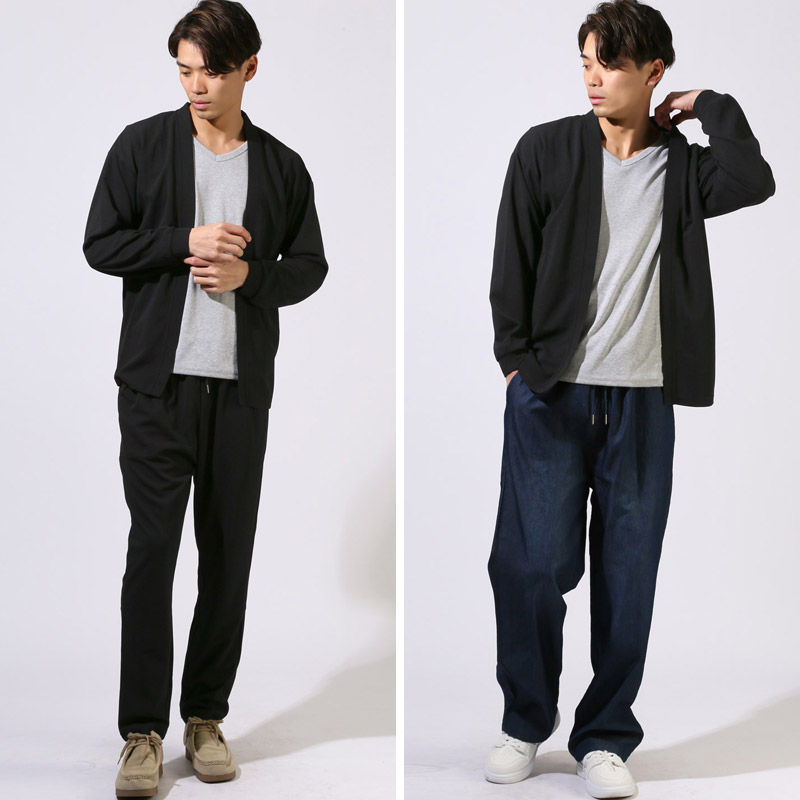 【ボトムス別売り】長袖 ミドル丈 大きいサイズ カーディガン メンズ 梨地 吸水 速乾 ドライ UVカット aa-3443 |  | 10