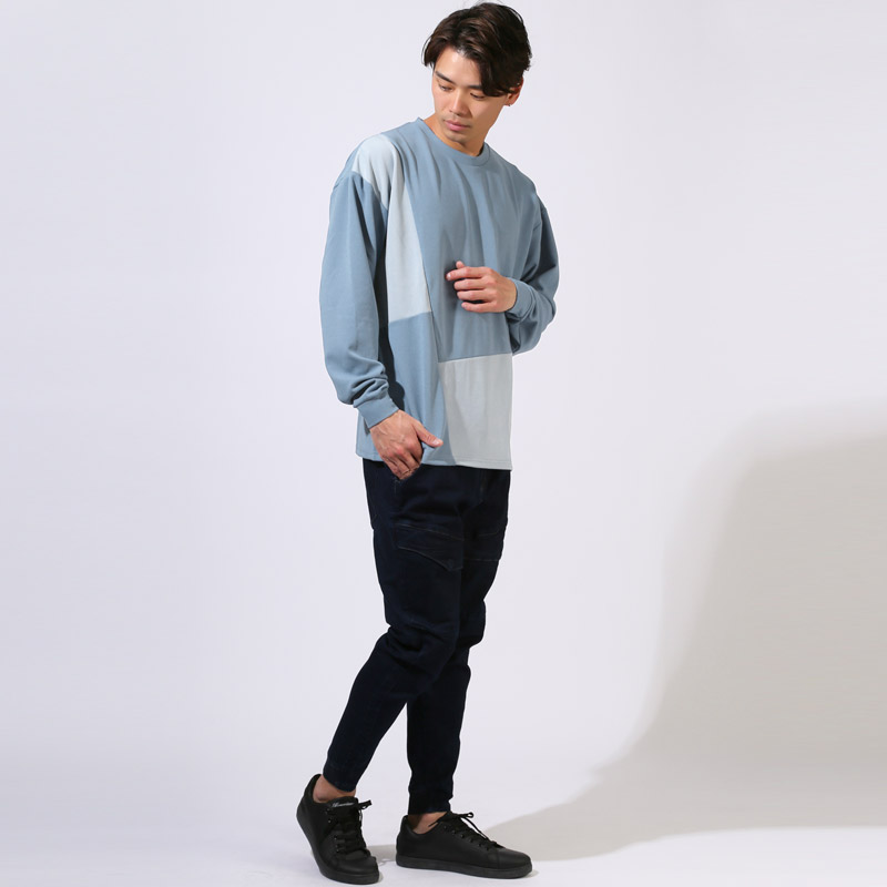 カットソー ロングスリーブ ゆったり 大きいサイズ ロンT メンズ 長袖 Tシャツ トップス 梨地 切替 吸水 速乾 ドライ aa-3445 |  | 10