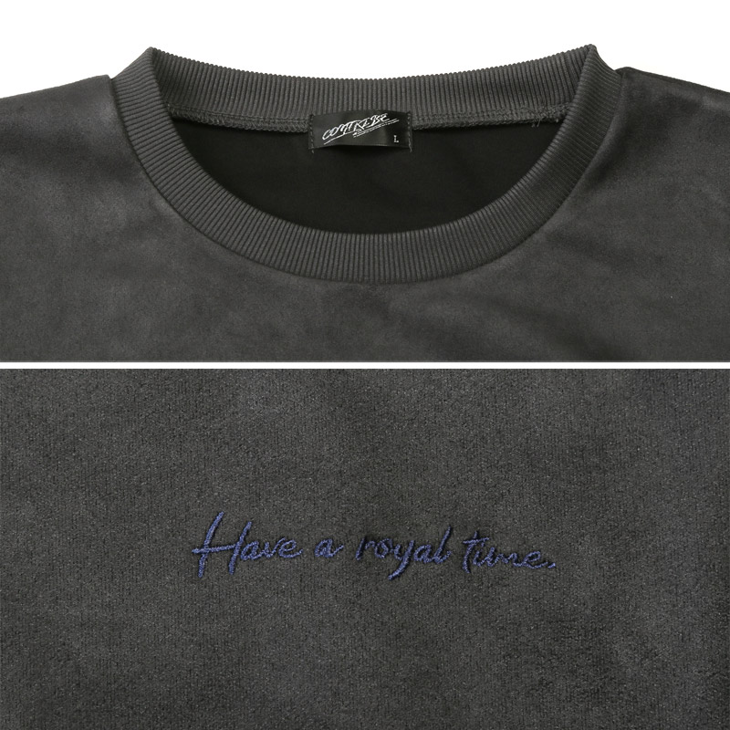 スエット メンズ スエード 薔薇 バラ トレーナー スウェット プルオーバー 刺繍 ゆったり オーバーサイズ ドロップショルダー aa-3487 |  | 10