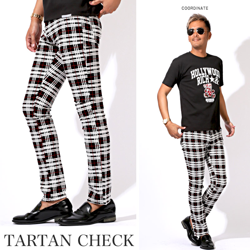 チノパン スリムパンツ メンズ スキニー スキニーパンツ チェック