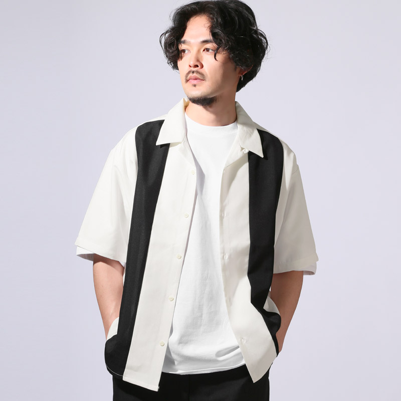 ボトムス別売り】キューバシャツ メンズ オープンカラー 半袖シャツ