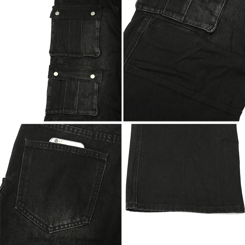 ワイドパンツ ワイドカーゴパンツ カーゴパンツ デニムパンツ メンズ レディース デニム ダブルポケット aa-3540 |  | 12