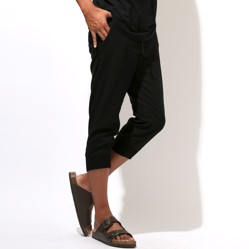 クロップドパンツ・ジョガーパンツ・イージーパンツ・メンズ・7分丈・膝下丈・リネン・麻・涼しい・無地・裾リブ・コットンリネン・綿麻・ウエストゴム・シンプル・ナチュラル・おしゃれ・カジュアル・リラックス・爽やか・ビター系 12