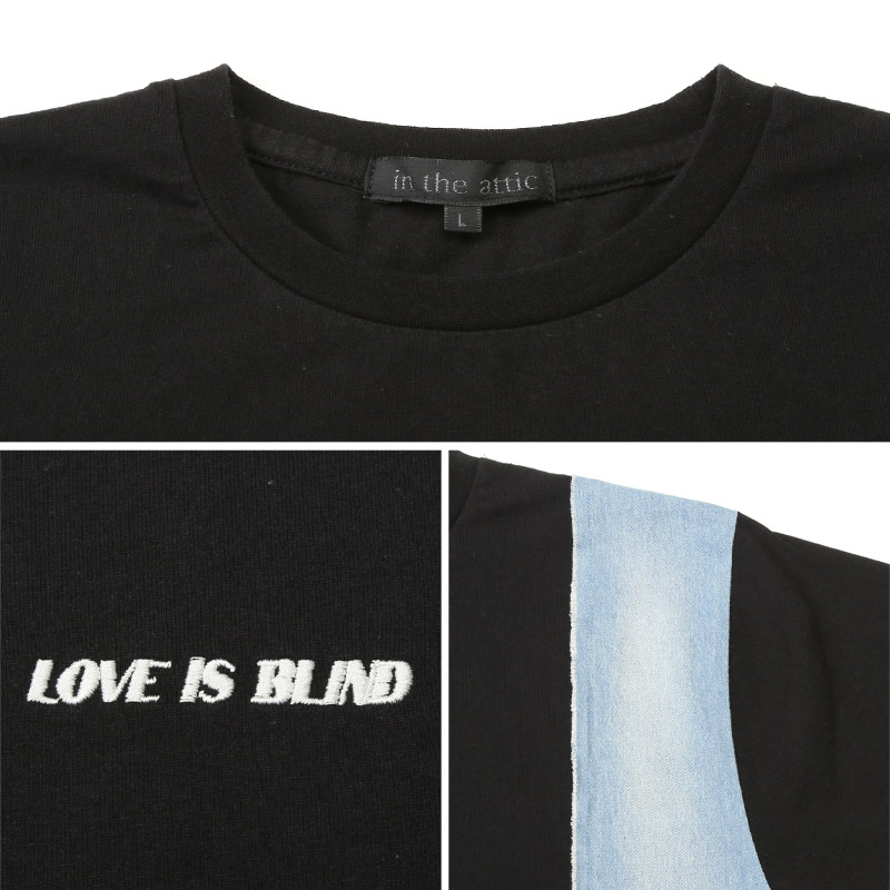 メンズ デニム ハート アップリケ Tシャツ 半袖 トップス カットソー 切り替え リメイク風 配色 ロゴ aa-3569 |  | 11